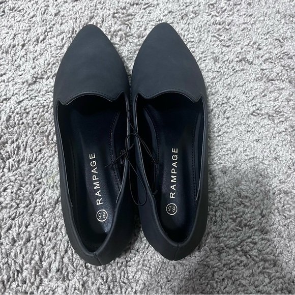 Rampage black slip-on pointed toe ballet casual loafers/flats - Picture 4 of 7